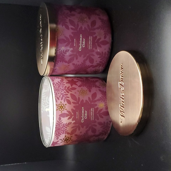 White Barn Accents 2pc White Barn Christmas Cider 3wick Candles New